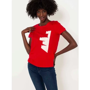 Red T-shirt with CAMAIEU print - Women