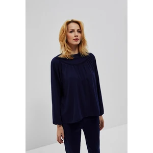 Plain shirt blouse - navy blue