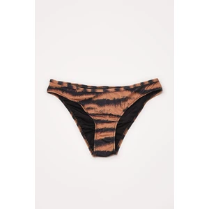 Trendyol Brown Zebra Patterned Bikini Bottoms