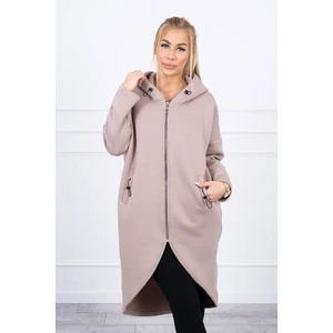 Long insulated sweatshirt dark beige