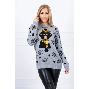 Christmas sweater with bear gray