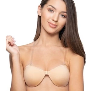 Self-supporting bra with straps - beige