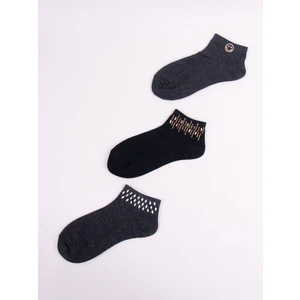 Yoclub Woman's Women'S Socks With Crystals 3-Pack SKS-0001K-000B