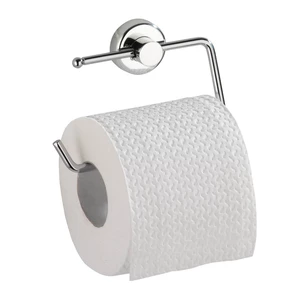 WENKO Držák WC papíru BEZ VRTÁNÍ PowerLoc SIMPLE kovově lesklý 10x14x3 cm
