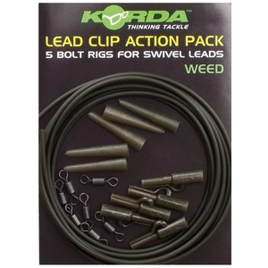 Korda montáž lead clip action pack 5 ks-weed