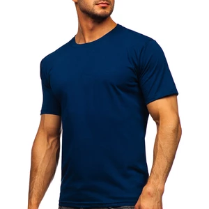 Indigové modré pánske tričko bez potlače Bolf 192397