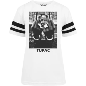 2Pac Tričko Stripes Bílá XS