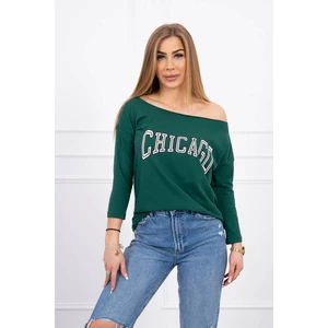 Blouse with print Chicago green