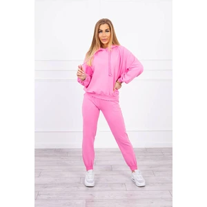 Sweatshirt set with a hood light pink