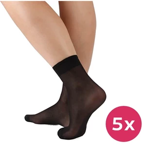 Evona 5 PACK - dámské ponožky Napolo 999 černé 25-27