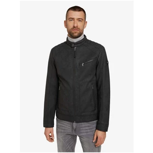 Black Men's Leatherette Jacket Tom Tailor - Men's