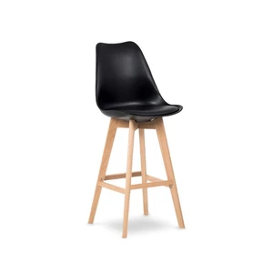 Barová židle CTB-801 plast / ekokůže / buk Černá,Barová židle CTB-801 plast / ekokůže / buk Černá