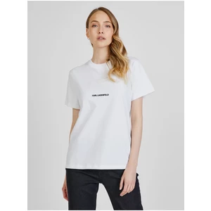 Tričko Karl Lagerfeld Unisex Logo T-Shirt - Bílá - Xs