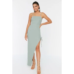 Trendyol Mint Piping Detailed Evening Dress & Graduation Dress