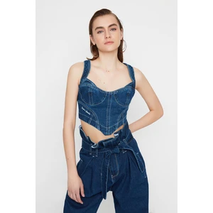 Női felső Trendyol TPRAW22BZ1118/Navy blue