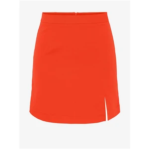 Orange Ladies Mini Skirt with Slit Pieces Thelma - Women