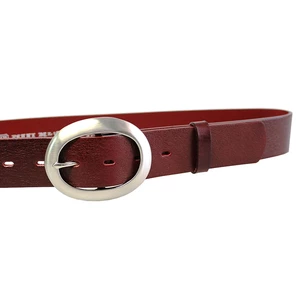 Penny Belts Dámsky kožený opasok 11895 Tmavo Červený 110 cm