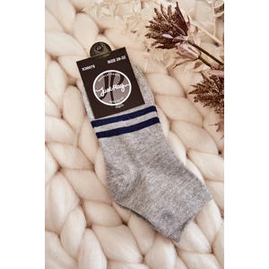 Youth Cotton Ankle Socks Grey