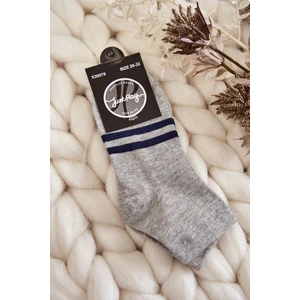 Youth Cotton Ankle Socks Grey