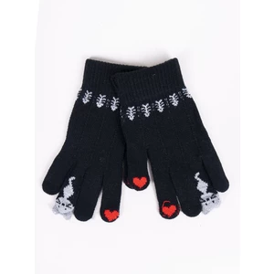 Yoclub Kids's Girls' Five-Finger Touchscreen Gloves RED-0075G-AA5F-003