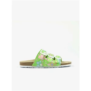 Green girly floral slippers Richter - Girls