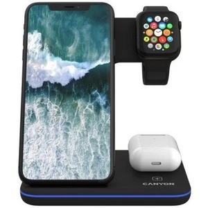 Bezdrôtová nabíjačka Canyon 3v1 pro telefon, Apple Watch, Airpods (CNS-WCS303B) čierna bezdrôtová nabíjačka • na 3 zariadenia naraz • pre produkty App