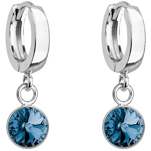 Evolution Group Krásné stříbrné náušnice s modrým krystalem Swarovski 31300.3