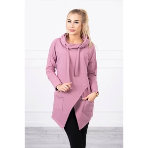 Tunic with envelope front Oversize dark pink