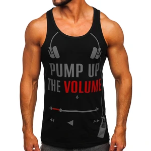 Černé pánské tílko s potiskem tank top Bolf 14835
