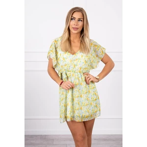 Floral dress tied at the waist mint