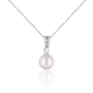 JwL Luxury Pearls Elegantní náhrdelník s mořskou perlou Akoya a krystaly JL0658 (řetízek, přívěsek)