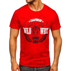 Červené pánské tričko s potiskem Bolf Y70026