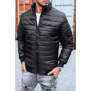 Men's quilted transitional black jacket Dstreet TX3270z
