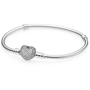 Pandora Strieborný náramok s trblietavým srdcom 590727CZ 21 cm