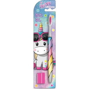 Be a Unicorn Naturaverde Toothbrush Medium zubná kefka pre deti s cestovným krytom 1 ks