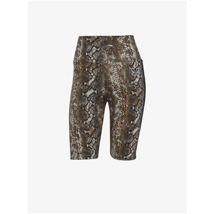 Women's Brown Short Leggings with Animal Pattern adidas Originals - Women