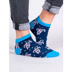 Yoclub Unisex's Ankle Funny Cotton Socks Patterns Colours SKS-0086U-A500 Navy Blue