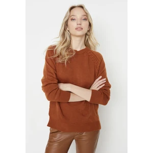 Trendyol Sweater - Brown - Regular fit