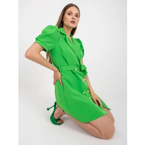 Light green elegant cocktail dress with short sleeves
