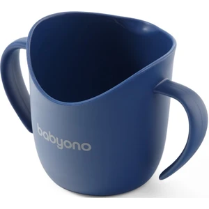 BabyOno Tréninkový hrneček s oušky Flow - tm. modrý