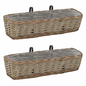 Truhlík na balkón prútený 60 cm 2 ks Dekorhome,Truhlík na balkón prútený 60 cm 2 ks Dekorhome