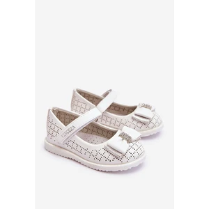 Children's ballerinas with Velcro bow White Halle