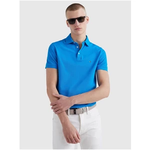 Modré pánské polo tričko Tommy Hilfiger 1985 Slim Polo - Pánské