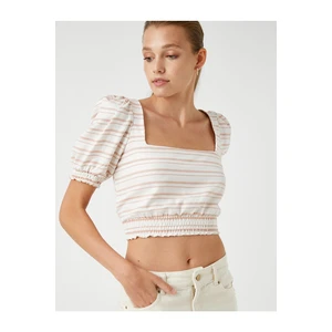 Koton Crop Blouse Elastic Waist