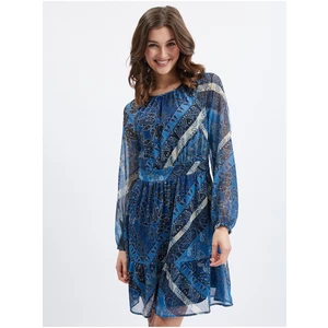 Orsay Tmavě modré dámské vzorované šaty - Dámské