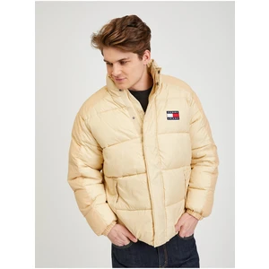 Beige Men's Quilted Winter Jacket Tommy Jeans - Men