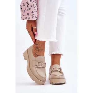 Fashionable leather moccasins Beige Rayhan