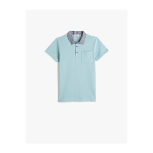 Koton Polo-Neck T-Shirt Short Sleeved One Pocket Detailed Cotton.