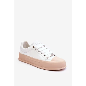 Women's lacquered sneakers on the GOE LL2N4020 platform White