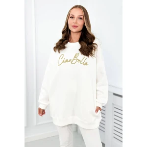 Insulated sweatshirt with Ciao Bella ecru inscription